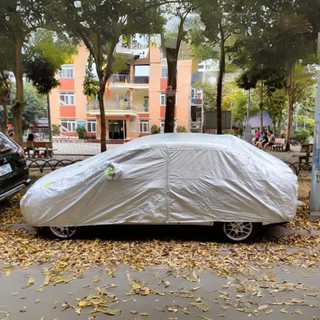 Bạt phủ ô tô chống nắng mưa 3 lớp oxford tráng bạc cao cấp. Bạt trùm xe hơi 3 lớp chống nắng mưa bụi