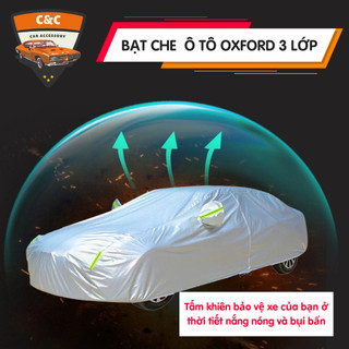 Bạt phủ ô tô chống nắng mưa 3 lớp oxford tráng bạc cao cấp. Bạt trùm xe hơi 3 lớp chống nắng mưa bụi
