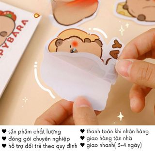 Sticker Capybara To Hình Dán Chống Nước Cute Set 30 Tấm Timo ST106