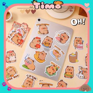 Sticker Capybara To Hình Dán Chống Nước Cute Set 30 Tấm Timo ST106