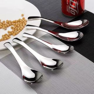 Combo 5 muỗng lòng sâu loại lớn   inox 304 dùng  ăn cơm ăn canh ăn súp -  Muỗng Inox  - Thìa Inox