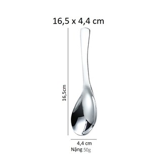 Combo 5 muỗng lòng sâu loại lớn   inox 304 dùng  ăn cơm ăn canh ăn súp -  Muỗng Inox  - Thìa Inox