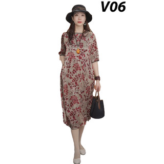 Top ️ Váy lụa trung niên Nữ V06 Women