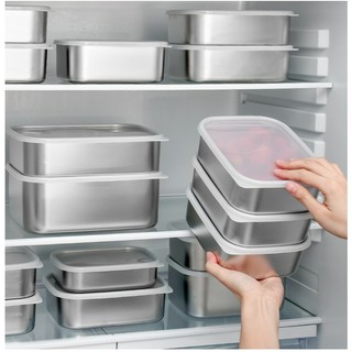Hộp Đựng Thực Phẩm bảo quản thức ăn Inox 304 Có Nắp đậy Silicon Chống Tràn- Hộp Bảo Quản Thức Ăn