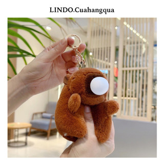 Móc Khóa Capybara Cute LINDOria, Móc Khóa Chuột Lang Nước, Treo cặp, balo, quà tặng dễ thương