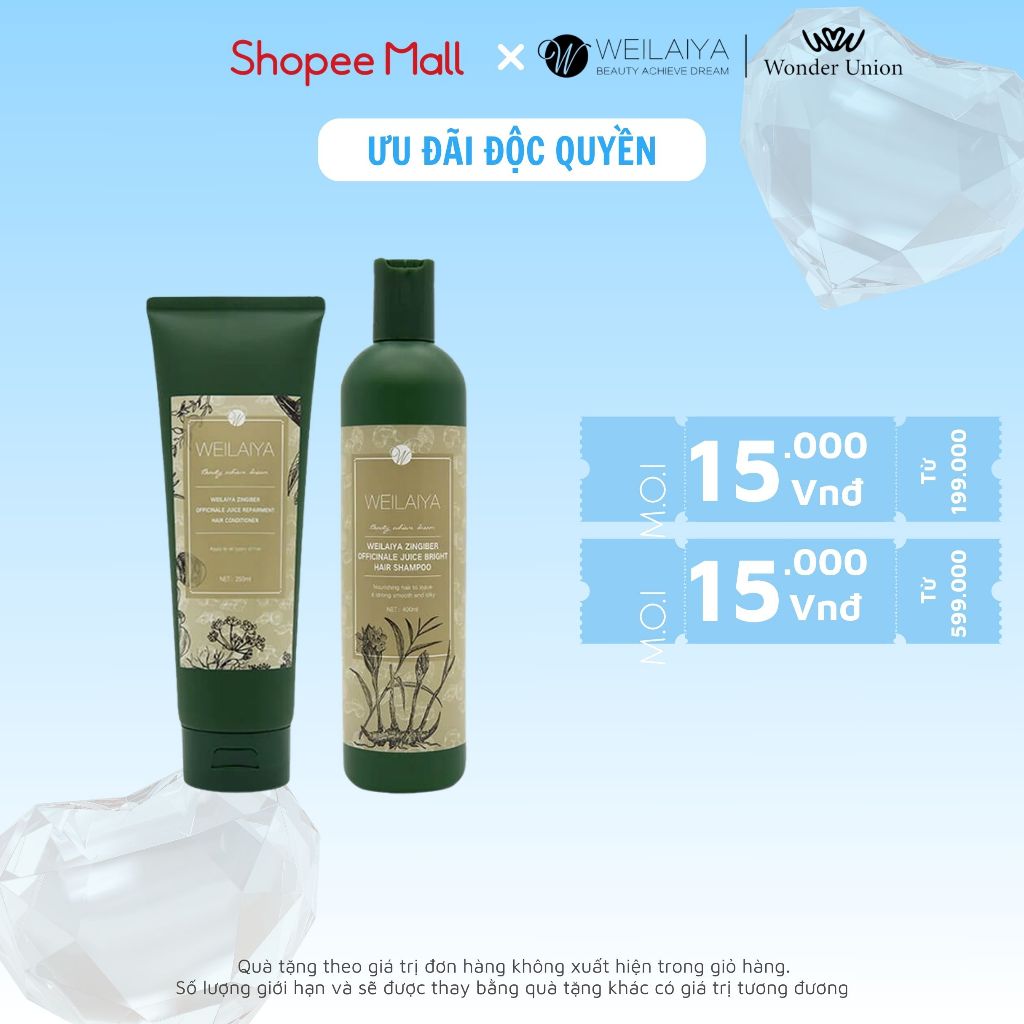Ảnh Dầu Gội WEILAIYA Gừng Hà Thủ Ô , Ngăn Rụng Tóc, Kích Mọc Tóc 400ml 1