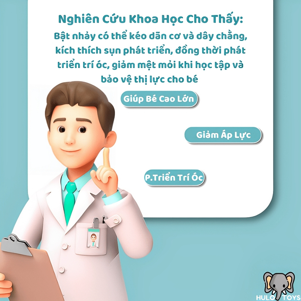 Chạm nhảy tăng chiều cao cho bé Tiếng Việt tặng thước và pin có đèn Led - Binbibo