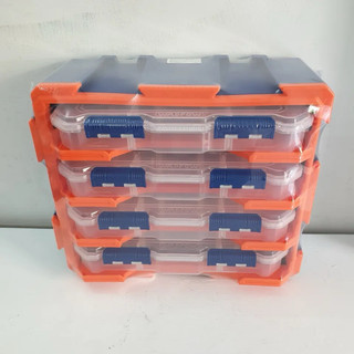 ĐỒ NGHỀ WADFOW Bộ tủ gồm 4 hộp nhựa chia 13 ngăn đựng linh  kiện 380x182x320mm WTB8344