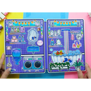 Đồ chơi bóc dán ngôi nhà mới của bé Toca Boca - Búp bê giấy Pighandmade