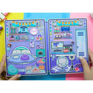 Đồ chơi bóc dán ngôi nhà mới của bé Toca Boca - Búp bê giấy Pighandmade