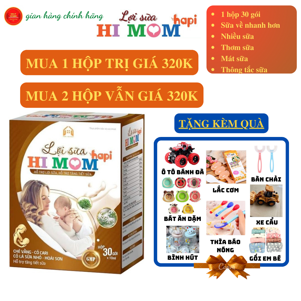 Lợi Sữa Hi Mom - Giúp Tăng Tiết Sữa, Mát Sữa, Thông Tắc Tuyến Sữa, Lợi Sữa Hapi [CHÍNH HÃNG]
