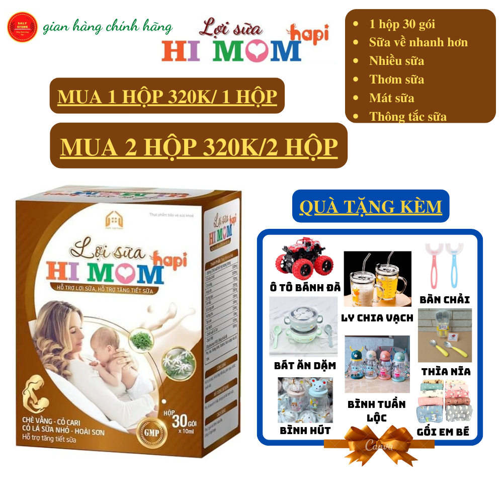 [CHÍNH HÃNG] Lợi Sữa Hi Mom - Thông Tắc Tuyến Sữa, Giúp Sữa Về Nhanh Hơn, Nhiều SỮA, Sữa Thơm