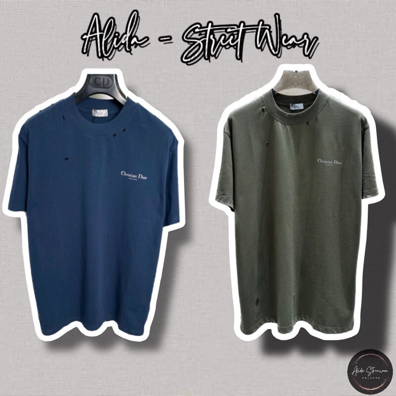 ⚡️[Hight Quality] Áo Phông Nam Nữ D1 .0r With Logo Printed - Điểm Nhấn Was Rách Nhẹ Phối Chữ Tinh Tế - Loại 1 C. D QCCC