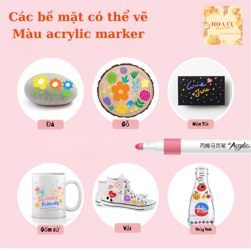 [GIÁ QUÁ TỐT-TV] Bút màu marker acrylic sơn đánh dấu bộ 60 đầu nhọn chống thấm nước không bị nhòe vẽ lên được nhiều Thứ
