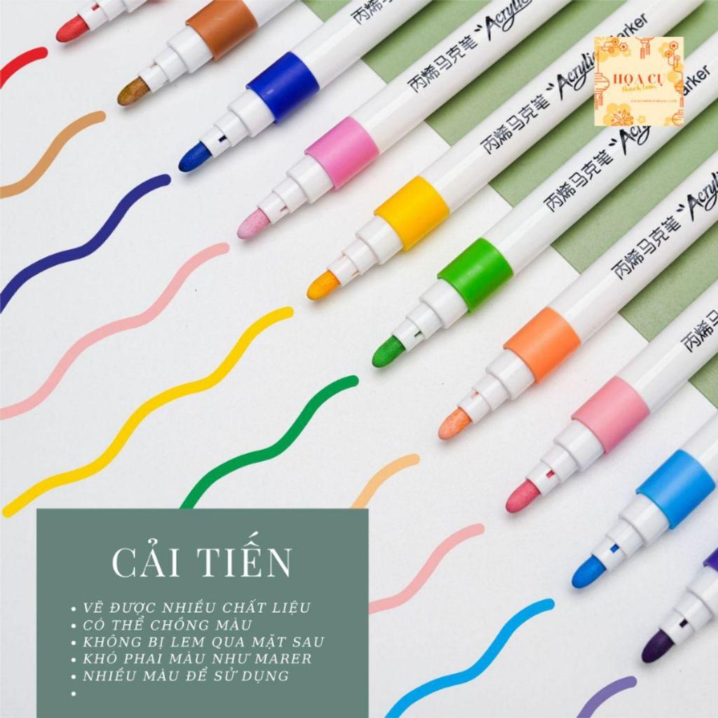 [GIÁ QUÁ TỐT-TV] Bút màu marker acrylic sơn đánh dấu bộ 60 đầu nhọn chống thấm nước không bị nhòe vẽ lên được nhiều Thứ