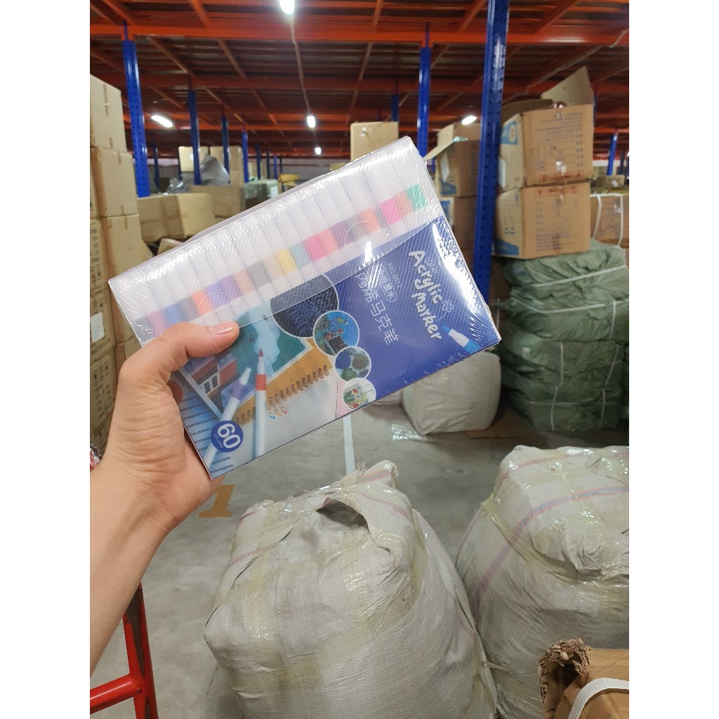 [GIÁ QUÁ TỐT-TV] Bút màu marker acrylic sơn đánh dấu bộ 60 đầu nhọn chống thấm nước không bị nhòe vẽ lên được nhiều Thứ