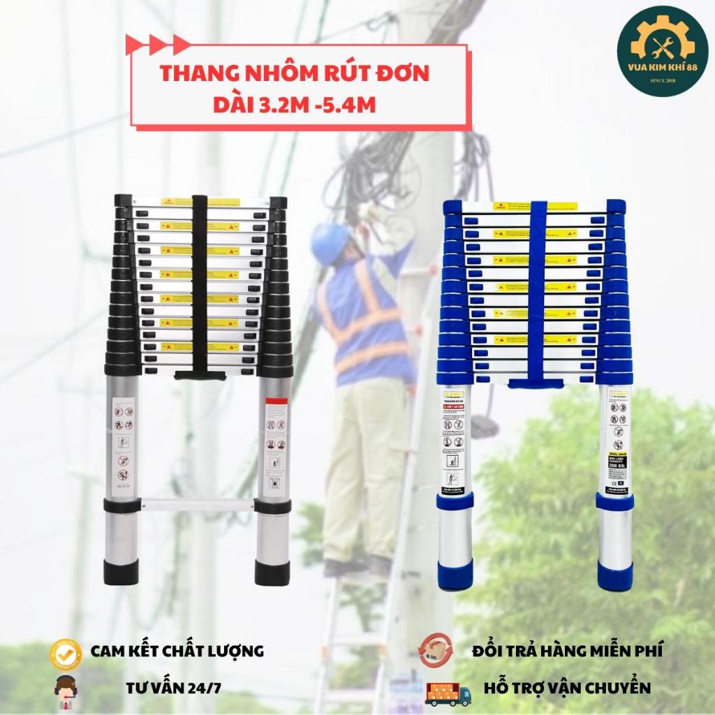 THANG NHÔM RÚT GỌN ĐƠN XANH - ĐEN, DÀI 3,2M - 5,4M,TẢI TRỌNG 150KG ...