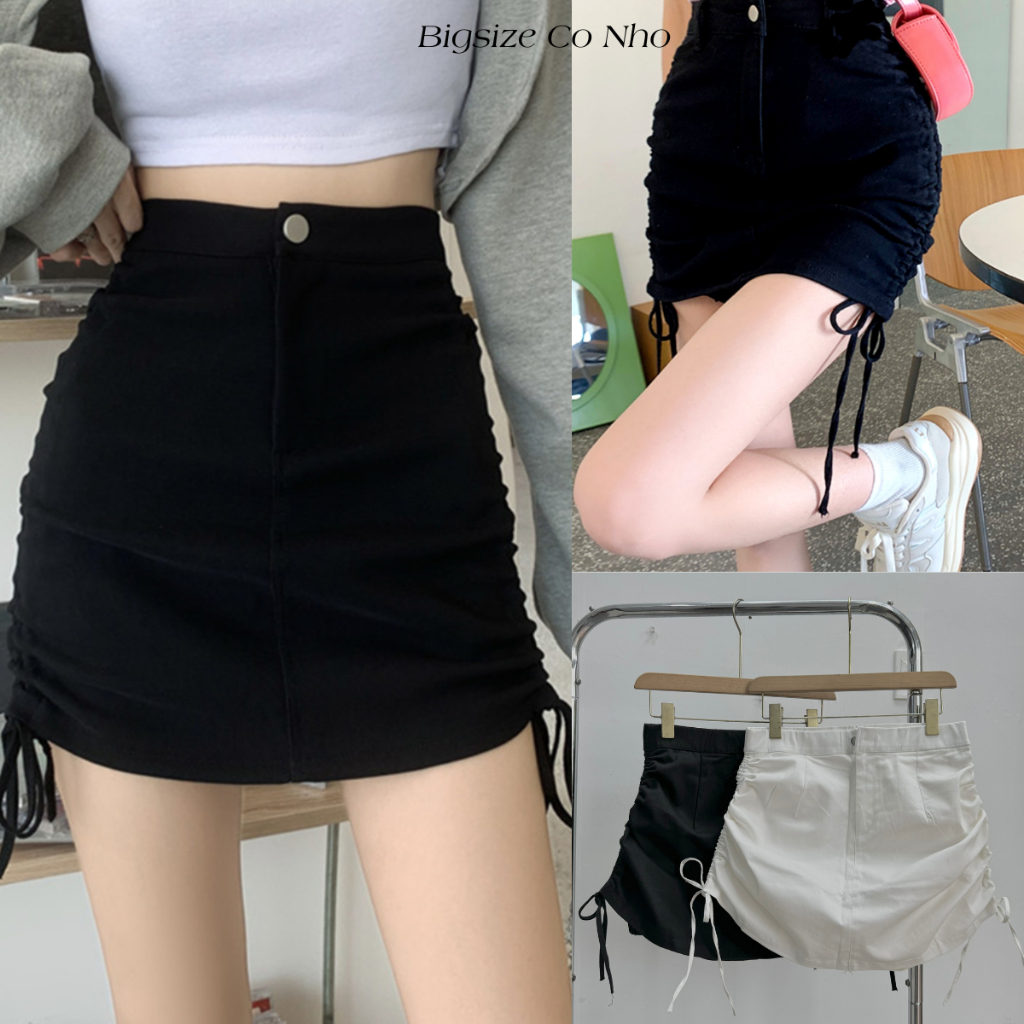 Chân Váy Rút Kaki BIGSIZE Bản Lưng Cao Có Quần Lót Trong Tôn Dáng Tôn Eo, Chân Váy Cạp Cao Big Size MÃ CVKAKI