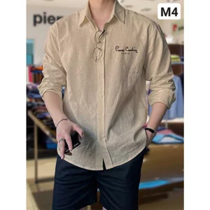 Áo sơ mi nam vải đũi xước hàn mềm mát 4 màu phong cách trẻ trung