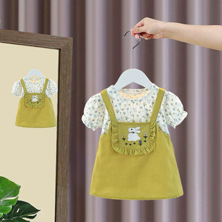 Váy bé gái thêu thỏ dễ thương 7-11kg BÍ NGÔ NHỎ thời trang bé gái Hàn Quốc xinh xắn D1007