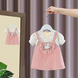 Váy bé gái thêu thỏ dễ thương 7-11kg BÍ NGÔ NHỎ thời trang bé gái Hàn Quốc xinh xắn D1007