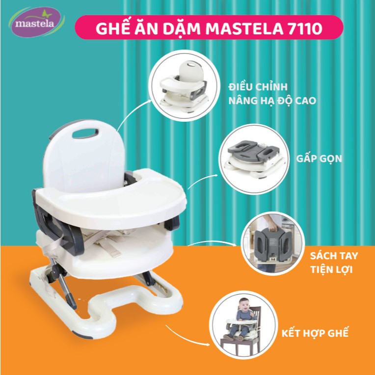 Ảnh Ghế Ăn Dặm Cho Bé Nâng Hạ Độ Cao Mastela 7110 - 7112 - Hàng Chính Hãng - Bảo Hành 12 Tháng 2