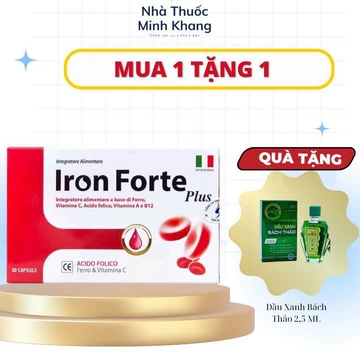 Sắt Hữu Cơ Iron Forte - Nhập Khẩu ITALIA ,Bổ sung sắt cho người thiếu sắt,phụ nữ có thai, sau sinh. Hộp 30 viên