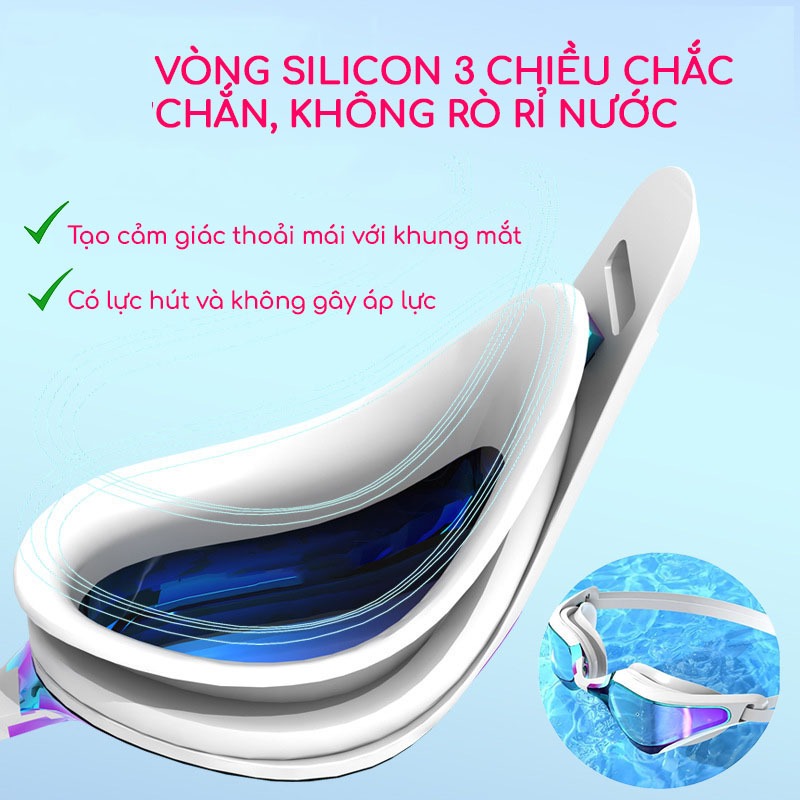 Kính bơi người lớn nam nữ tráng gương 760, cản tia UV, chống nước, hạn chế sương mờ SPORTY