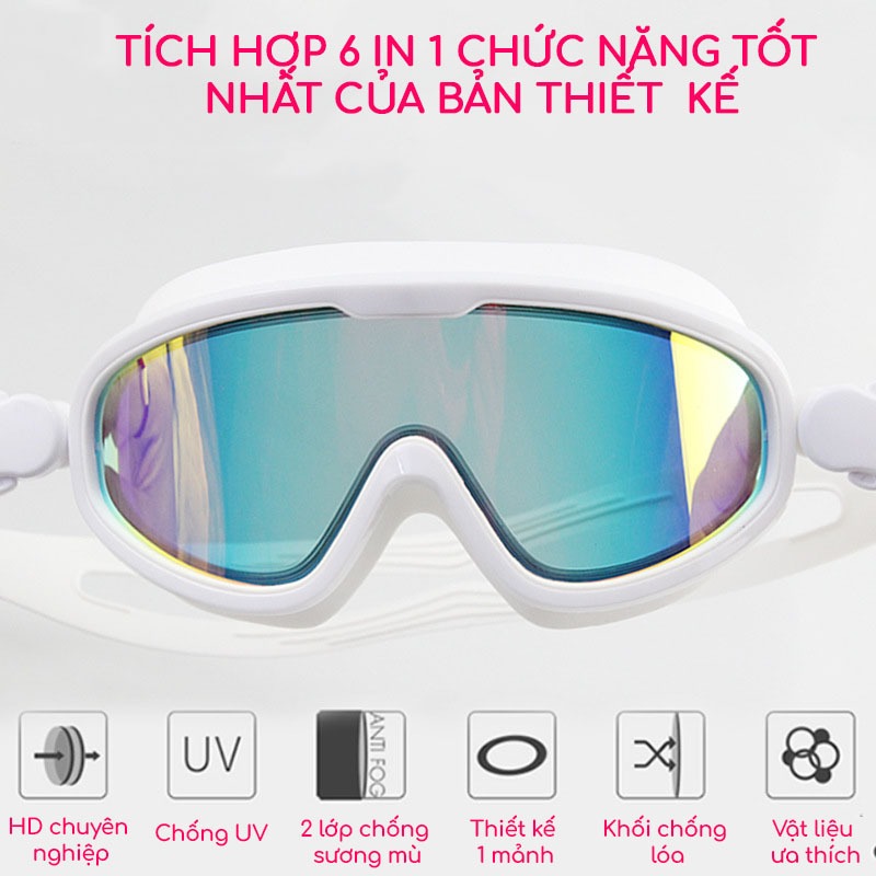 Kính bơi SPORTY 2100 góc nhìn 180 độ cản tia UV, sương mờ dành cho người lớn và trẻ em từ 8 tuổi