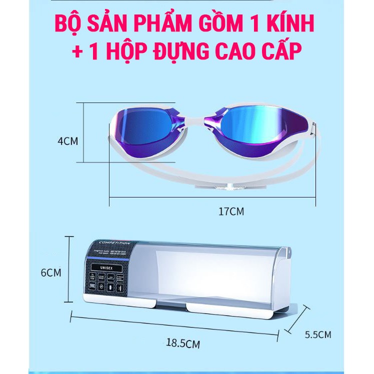 Kính bơi người lớn nam nữ tráng gương 760, cản tia UV, chống nước, hạn chế sương mờ SPORTY