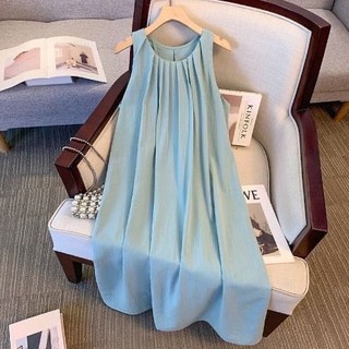 Váy yếm dáng suông chất đũi nhăn mềm mát thoải mái, mặc nhà, đi chơi, mặc bầu. đầm yếm dáng suông