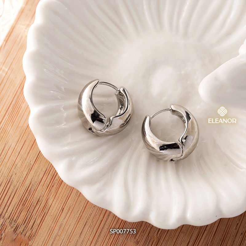 Bông tai nữ chuôi bạc 925 Eleanor Accessories khuyên tròn basic phụ kiện trang sức khuyên tai 7753