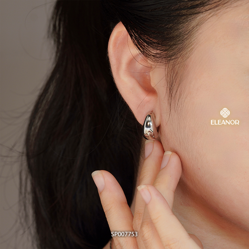 Bông tai nữ chuôi bạc 925 Eleanor Accessories khuyên tròn basic phụ kiện trang sức khuyên tai 7753