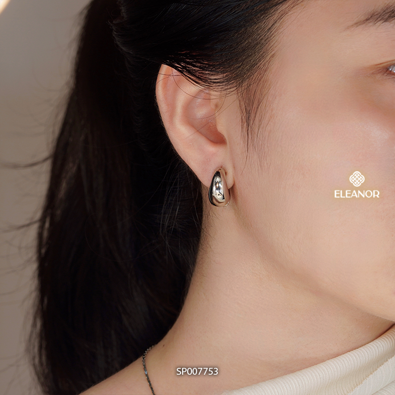 Bông tai nữ chuôi bạc 925 Eleanor Accessories khuyên tròn basic phụ kiện trang sức khuyên tai 7753