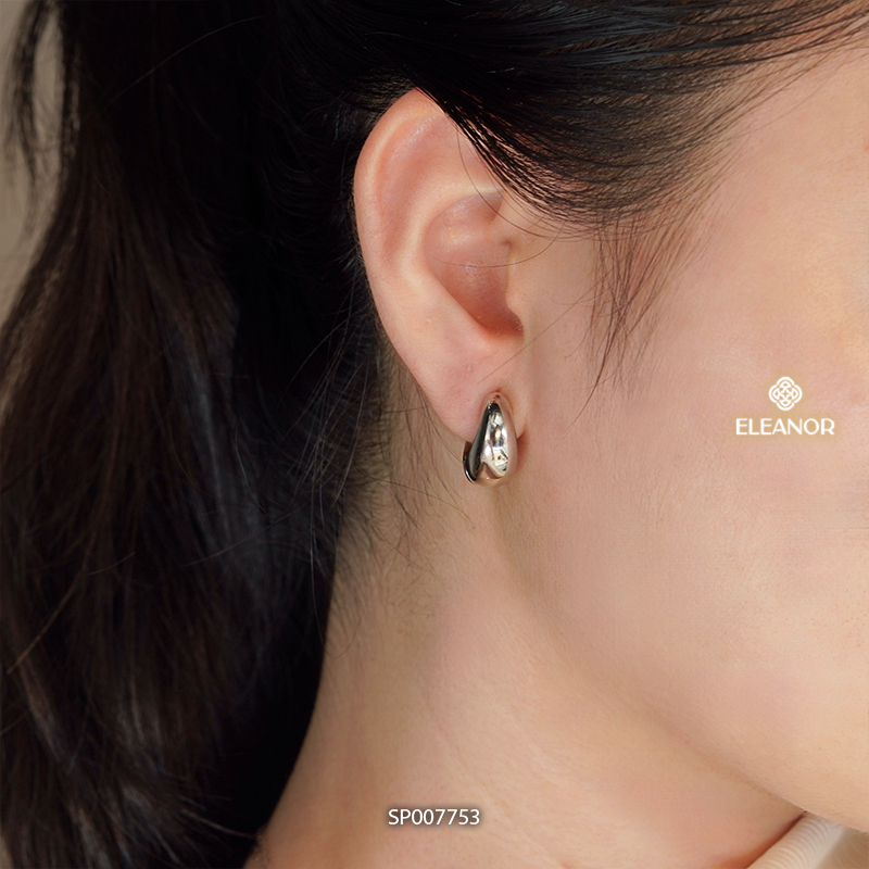 Bông tai nữ chuôi bạc 925 Eleanor Accessories khuyên tròn basic phụ kiện trang sức khuyên tai 7753