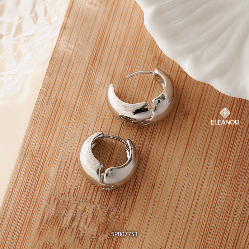 Bông tai nữ chuôi bạc 925 Eleanor Accessories khuyên tròn basic phụ kiện trang sức khuyên tai 7753
