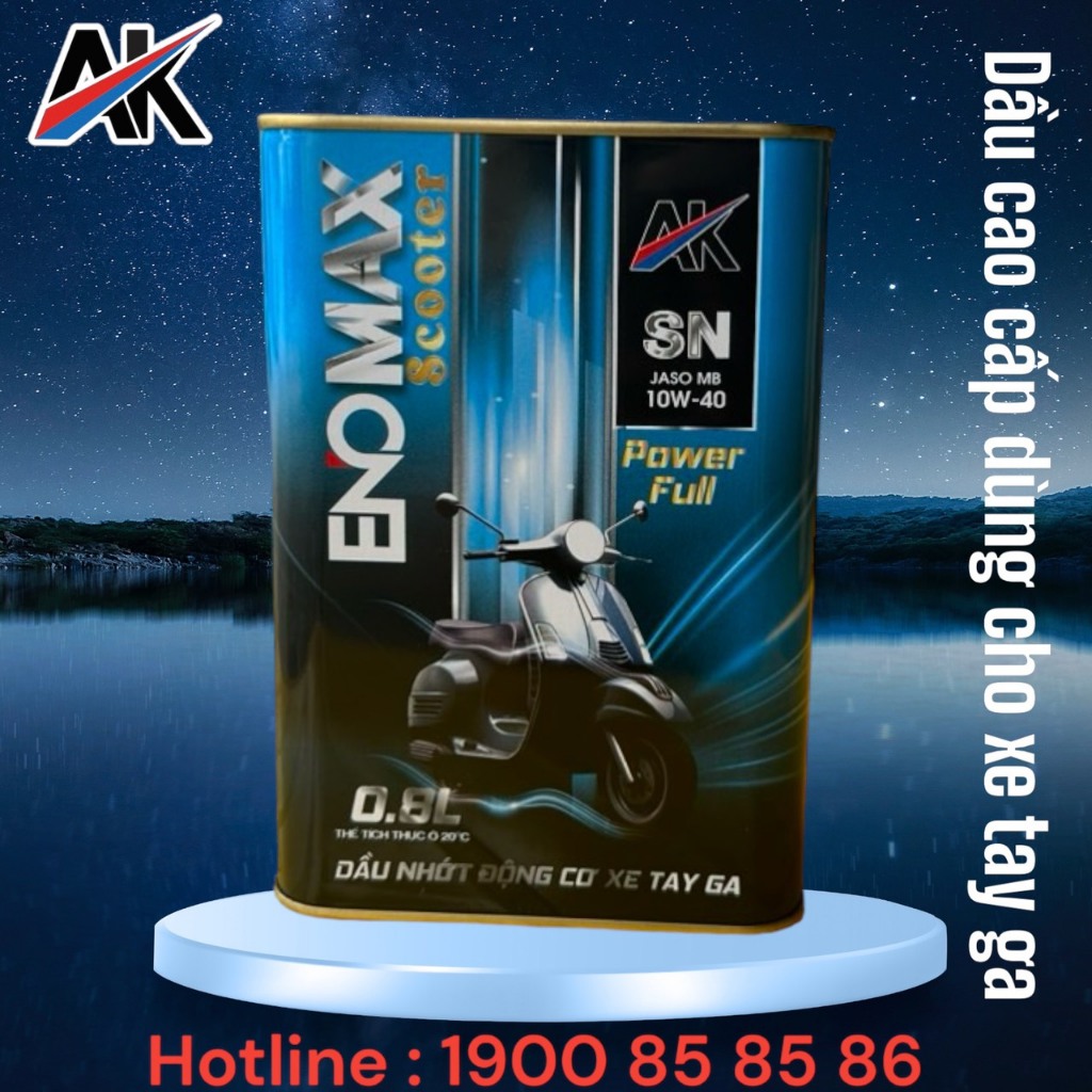 DẦU NHỚT AK LUBE ENOMAX SCOOTER 10W40 SN – 0.8L