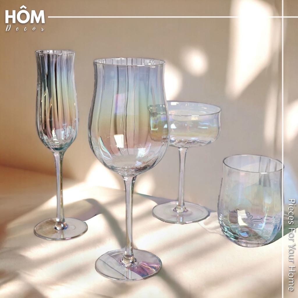 Bộ ly thủy tinh uống champagne, ly rượu thủy tinh hình hoa Tulip sang ...