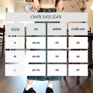 Chân váy Bò jean Retro cạp cao túi hộp Avo Acocado dáng chữ A xẻ tà phong cách