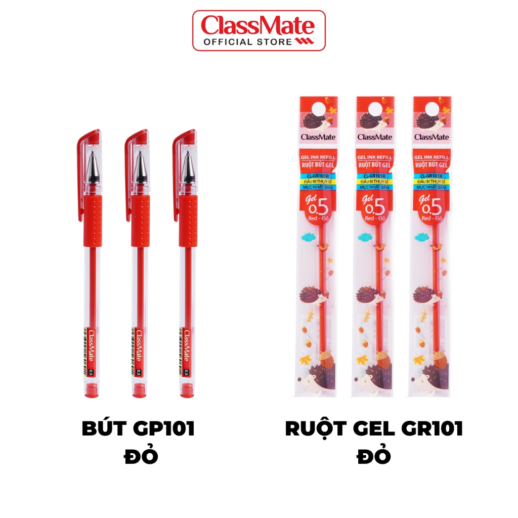Bút Gel CLASSMATE Ngòi 0.5mm, Có 4 Màu Lựa Chọn Xanh Đen Tím Đỏ, Mực ...