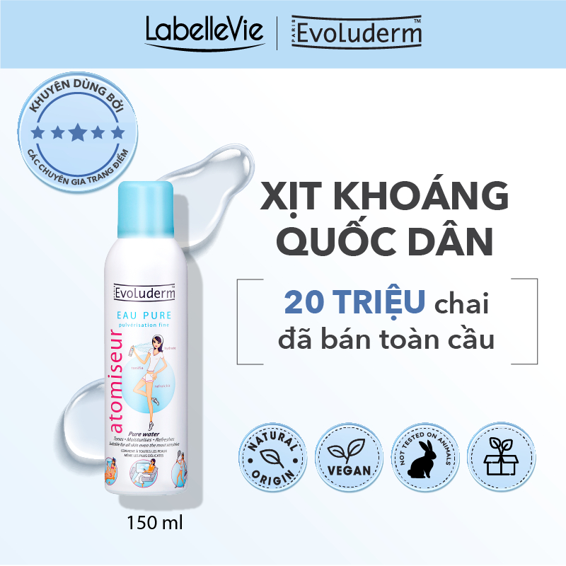 Ảnh Nước Xịt khoáng Evoluderm giúp dưỡng da cấp ẩm tức thì và làm dịu làn da 150ml (12206) 1