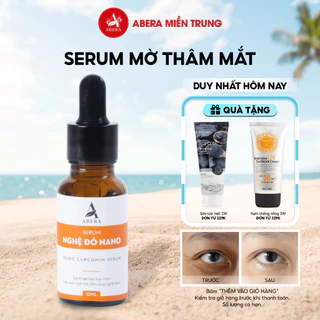 Giảm thâm mắt serum Nghệ Đỏ Nano Abera 15ml, serum mắt giảm quầng thâm mắt bọng mắt, chứa vitamin C dưỡng ẩm làm sáng da