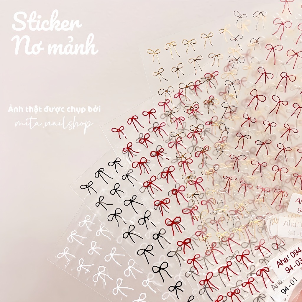 Sticker Nơ Mảnh Siêu Xinh, Sắc Nét Chuẩn Hàn - Trang Trí Móng Nail ...