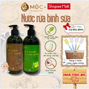Nước Rửa Bình Sữa Hữu Cơ Sinh Học An Toàn Cho Bé Chiết Xuất 100% từ tinh dầu tự nhiên dung tích 500ml - Mộc Greenlab