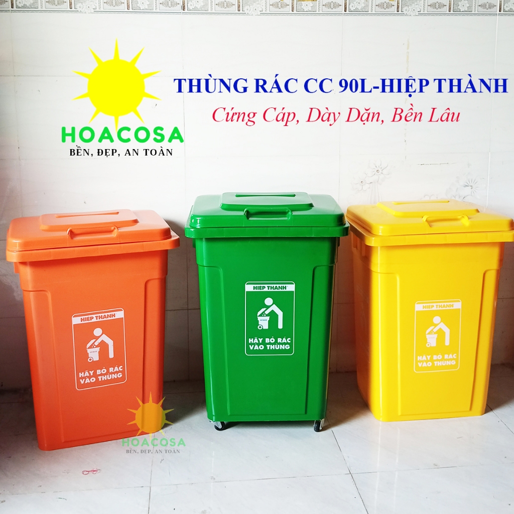 Thùng Rác Công Cộng 90L ( Thùng Rác Công Nghệp 90L ) Nhựa Hiệp Thành ...