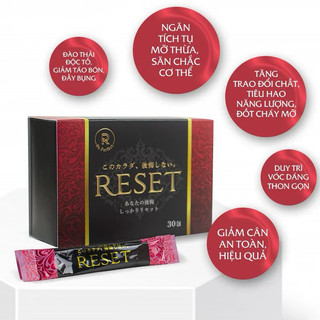 Bột Enzyme uống thanh lọc cơ thể, đào thải mỡ làm đẹp dáng, bột Enzyme RESET - Hộp 30 gói