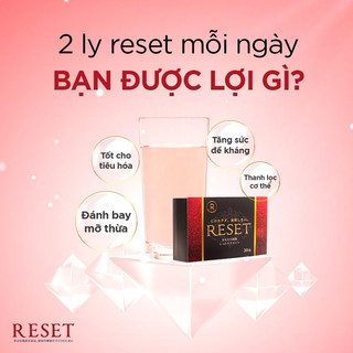 Bột Enzyme uống thanh lọc cơ thể, đào thải mỡ làm đẹp dáng, bột Enzyme RESET - Hộp 30 gói