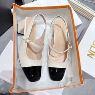 Sandal Mũi Bóng Lịch Sự và Bóng Bẩy , mềm mại êm ái gót 5 Phân Giày Bánh Bèo mã Sandal Mũi Bóng 5P