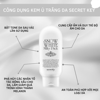 Kem Ủ Trắng Secret Key Snow White Milky Pack 200g Duduhouse