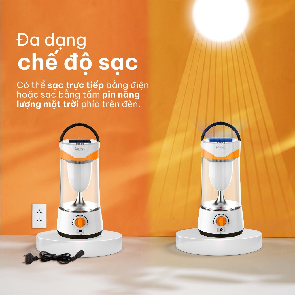 Ảnh Đèn Sạc Tích Điện LED Comet CRL3103S 10W Năng Lượng Mặt Trời Siêu Sáng 4
